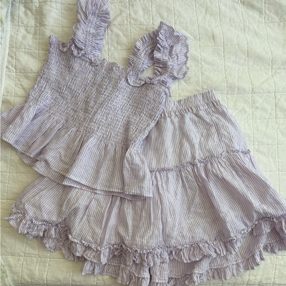 Hill House Paz Peplum Shirt and Skirt Set |
Lilac Stripe Paz Top & Skirt